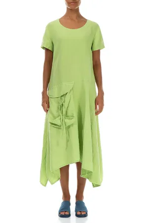 Active Gear Side Pocket A-Line Lime Linen Dress