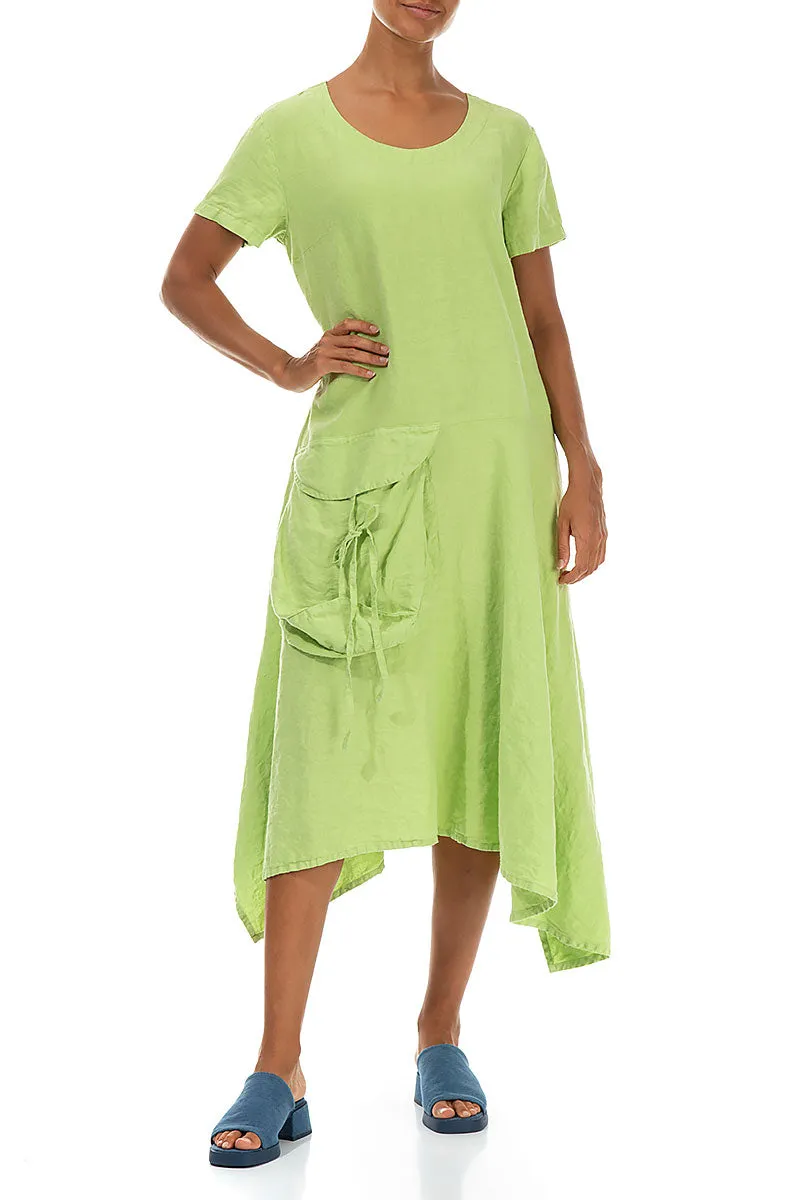 Side Pocket A-Line Lime Linen Dress CompactPackability Practical Leggings