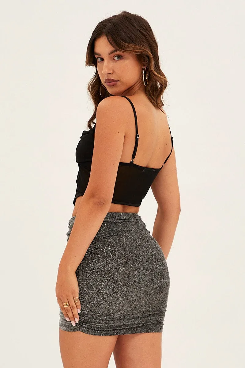 Outfit Mix Black Mini Skirt Bodycon Slinky