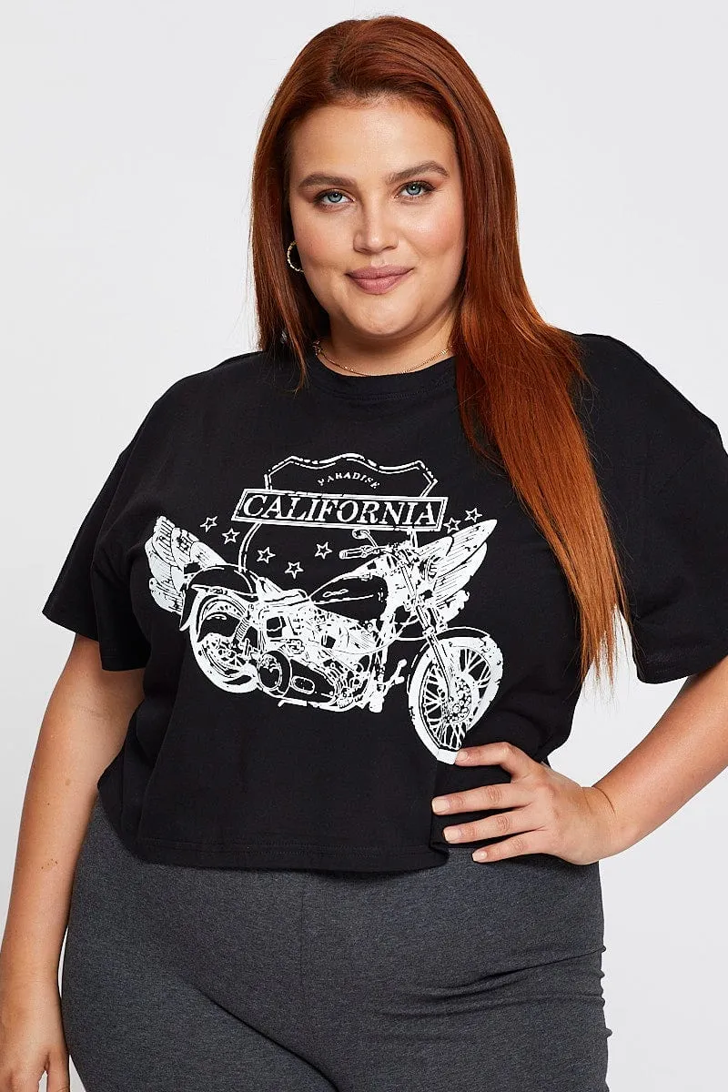 Black Short Sleeve Cali Harley T-shirt Bold and Comfortable Outdoor Style