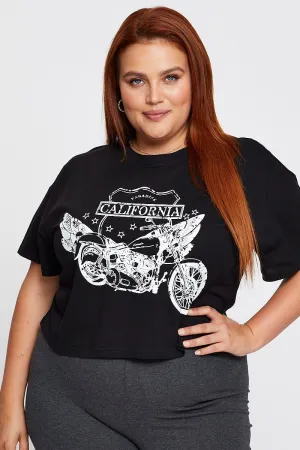 Black Short Sleeve Cali Harley T-shirt Bold and Comfortable Outdoor Style