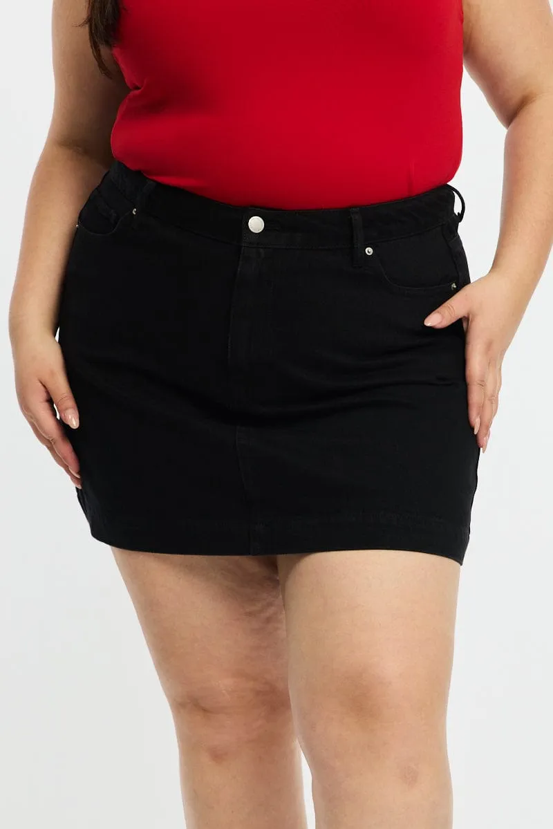 Denim Mini Skirt A-line Style Fusion