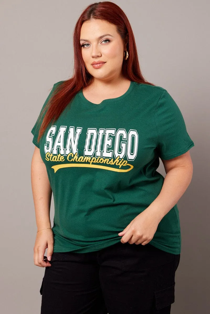 LowImpact Manufacturing Green Graphic T-shirt Short Sleeve Crew Neck