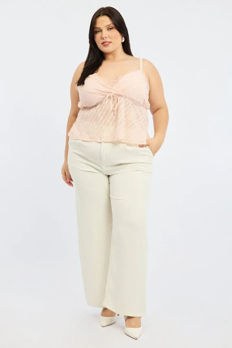 Retro cool Pink Frill Cami Top