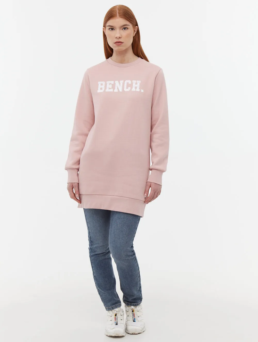 QuickAccessPockets Casual Comfort Urlenne Collegiate Logo Crew Neck Sweatshirt Dress