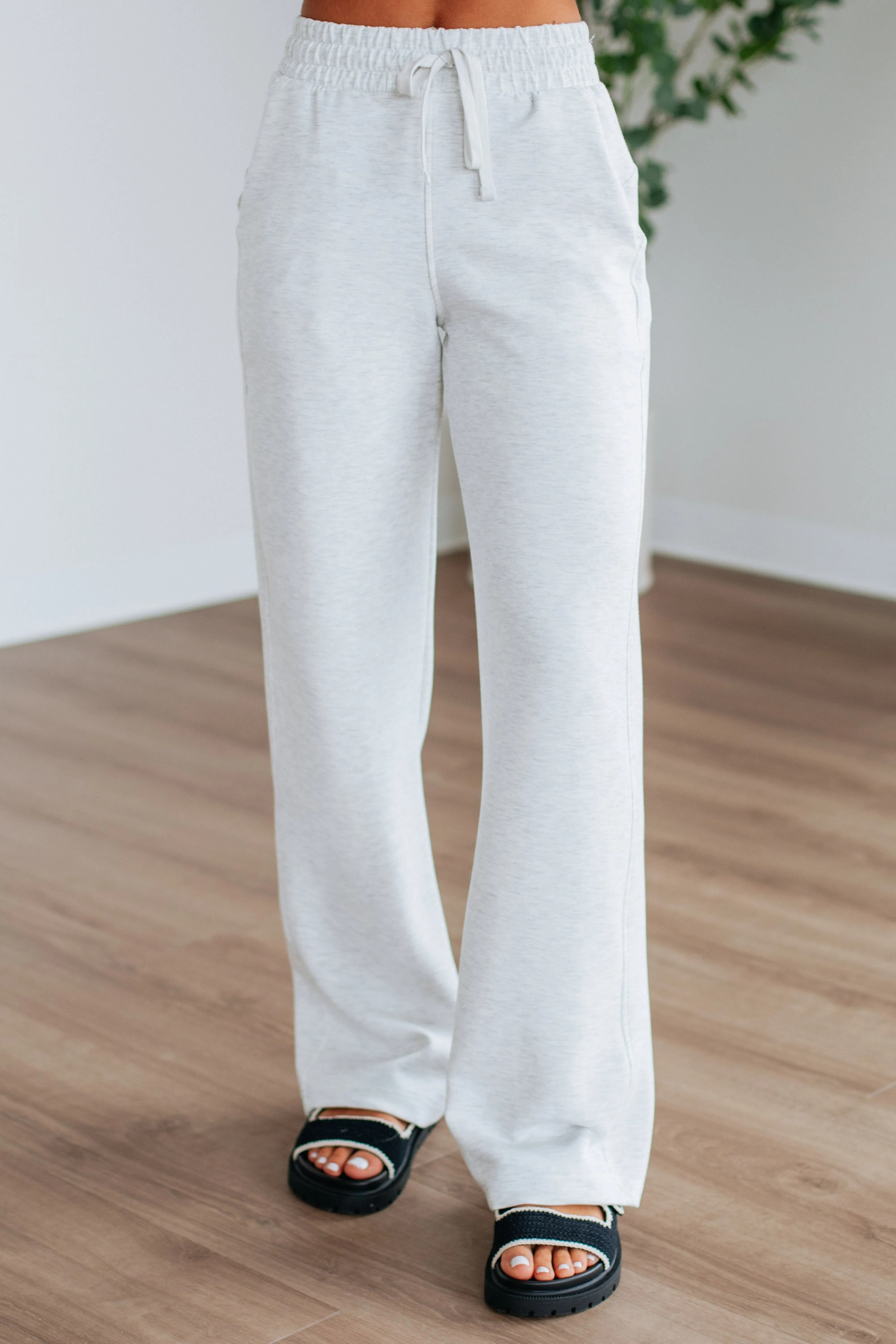 Kirsten Lounge Pants - Grey Melange Core Comfort Casual Chic Look