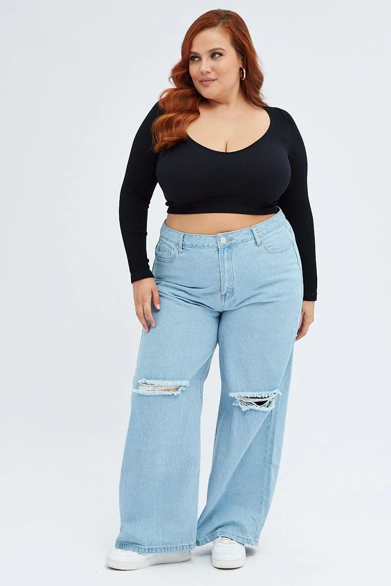 Classic Wear Morning Stroll Denim Baggy Denim Jeans High Rise