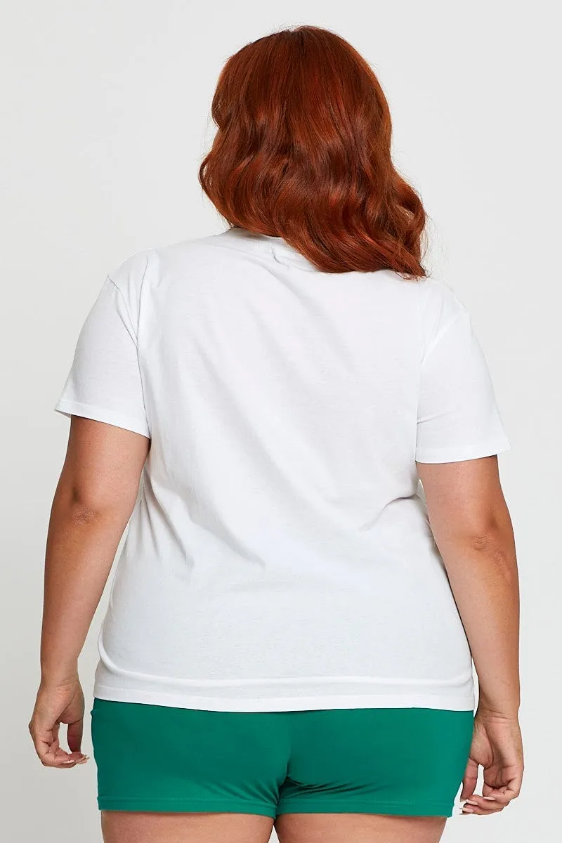 White Sleeve T-shirt San Francisco Embroidered Short Daily Outfit Style