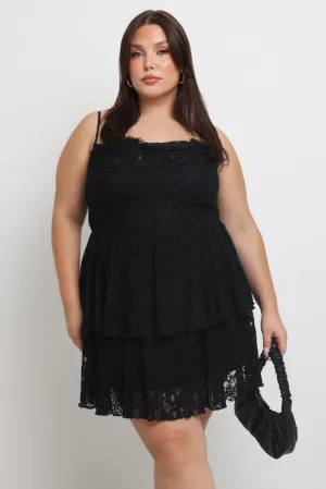 Fashionable Wear Comfortable work-to-play dress Black Lace Corset Mini Dress