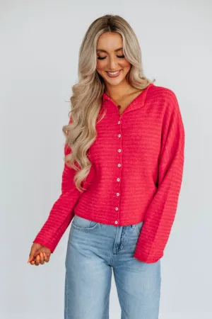 Relaxed Layers Zoelle Striped Cardigan - Cherry Mix
