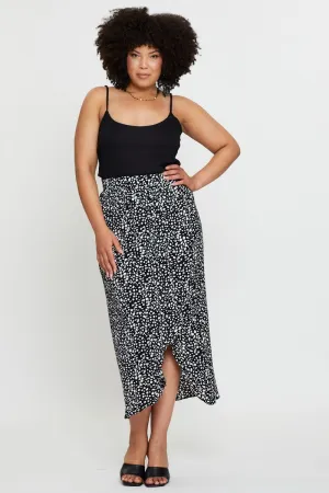 Geo Print Midi Skirt Ruchedd Low Impact Dye Street Vibe