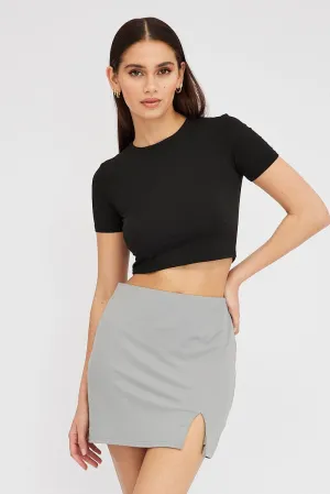 Urban Style Vibe Ready Grey Supersoft Mini Skirt