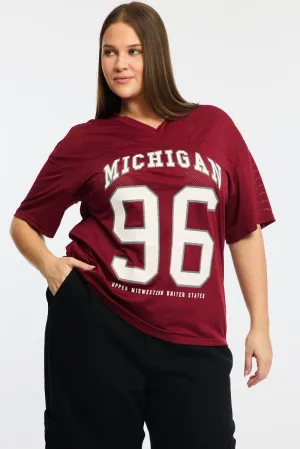 kids' Red Sport Tee Short Sleeve V-neck