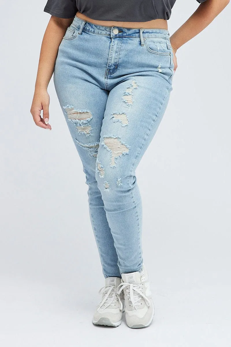 Popular Staple Artist Vibe Work Meeting Casual Denim Skinny Jeans High Rise