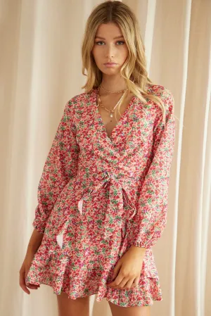 Print Skater Dress Long Sleeve Mini Winter Style