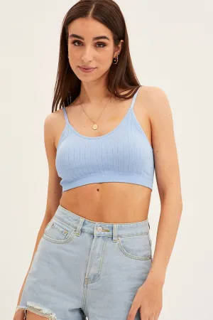 Blue Top Sleeveless Seamless FadeResistantColors