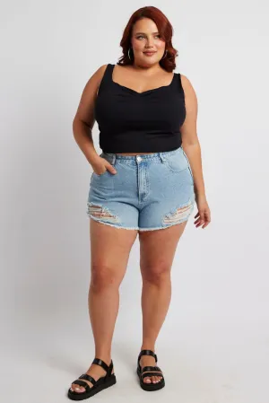 Office Mood Practical Shorts Denim Relaxed Shorts High Rise