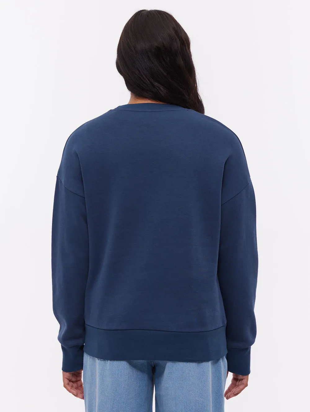 EcoFriendly Dye Mom Soft Ilma Deboss Crew Neck - Blue