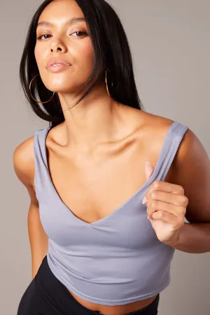 All-Weather Wear Grey Tank Top Sleeveless V Neck