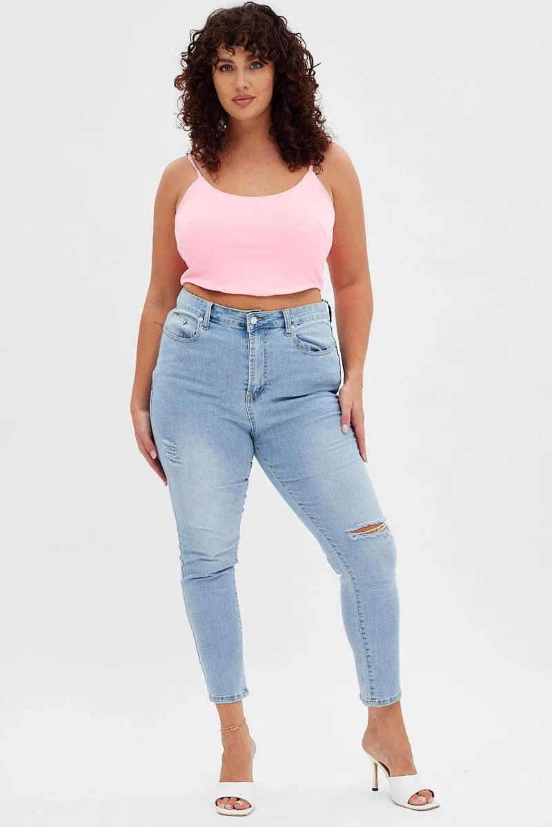 Organic Cotton Pink Corset Top Hanky Jersey