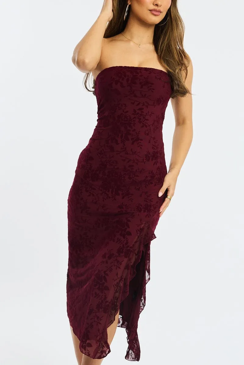 CoolingChannelFabric Handmade Glow Red Black Bodycon Dress Lace Mini