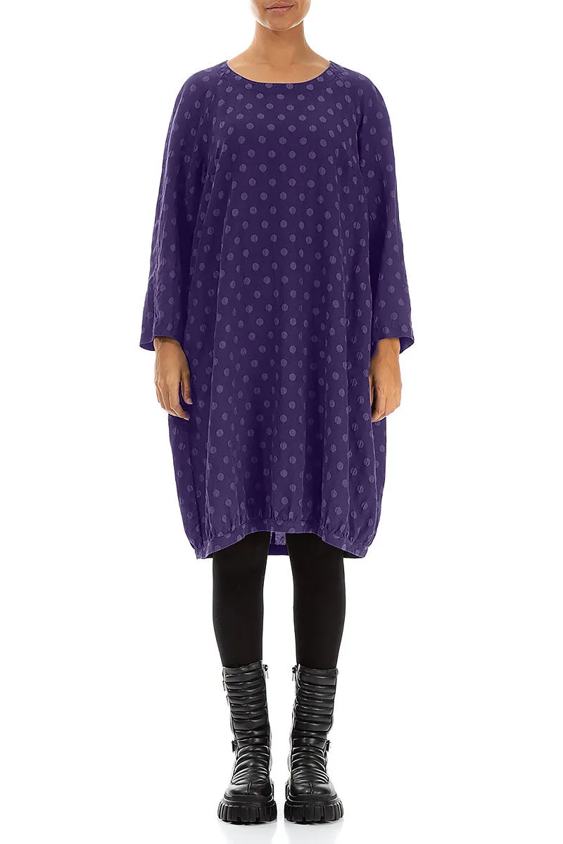 Transitional Clothing Dotty Royal Purple Balloon Silk Dress