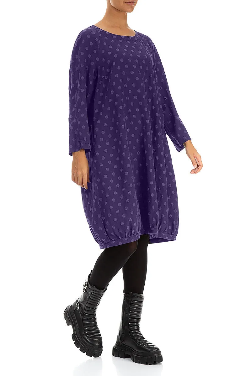 Dotty Royal Purple Balloon Silk Dress Water Soul Party Guest