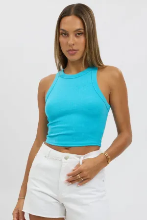 Blue Tank Top Rib Green Soul Casual Look