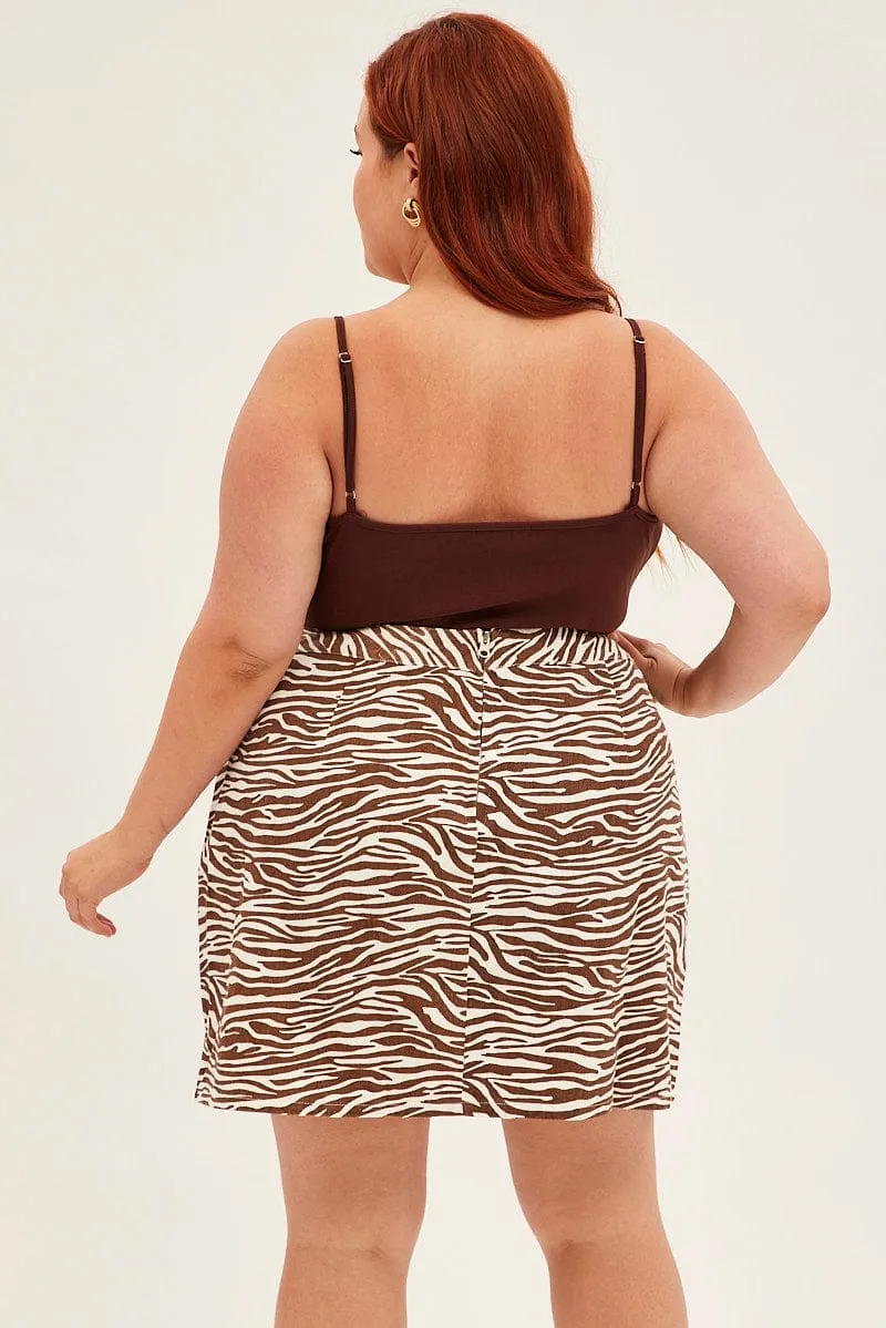 Utility Mode Easy Care Brown Bodysuit Singlet