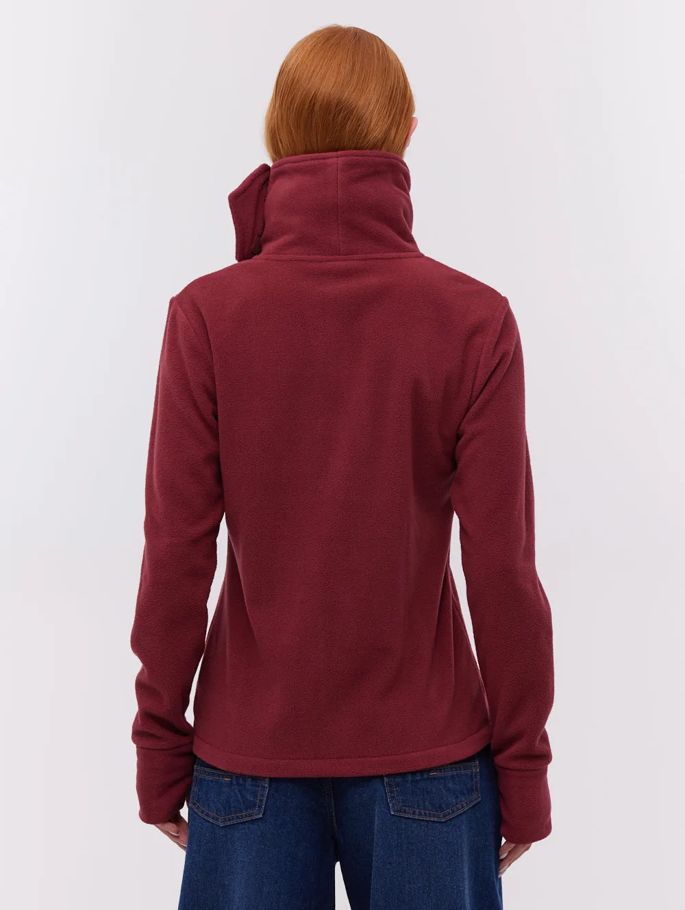 Hero Mode Heska Wrap-Neck Zip-Up - Red