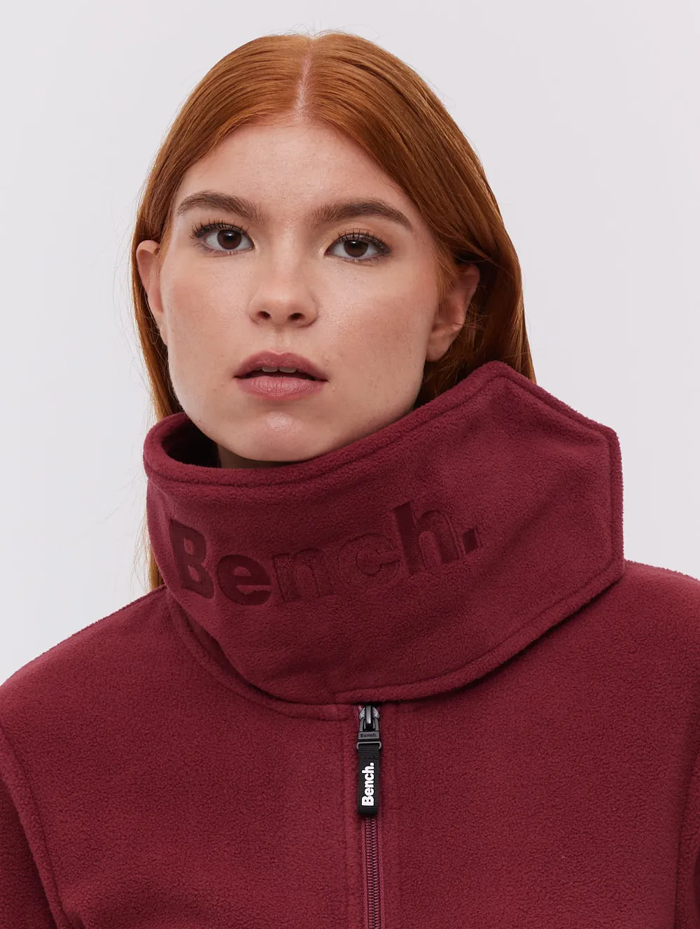 HighElasticity Outdoor Activity Heska Wrap-Neck Zip-Up - Red
