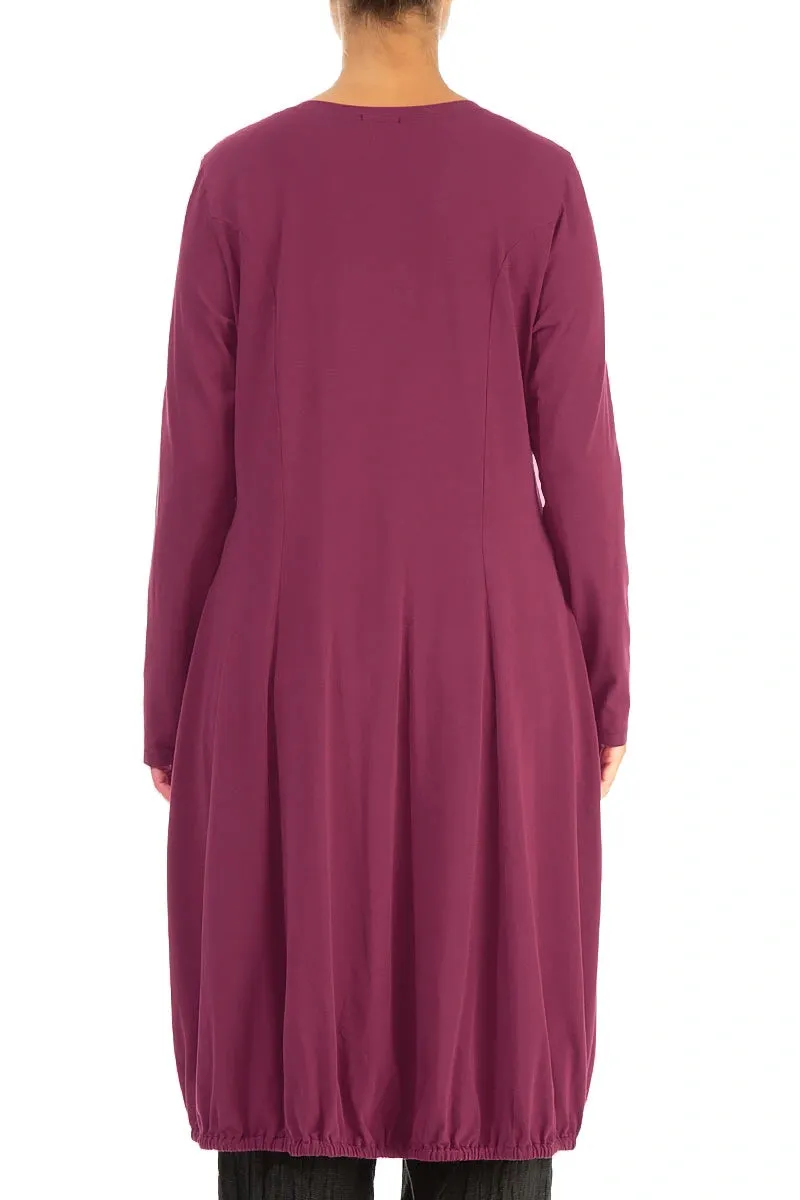 Light Layer Large Pockets Claret Cotton Jacket Dress