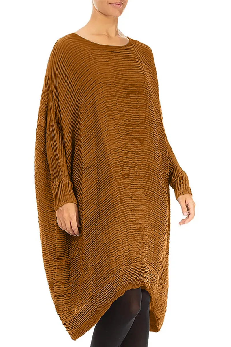Wide Aged Copper Pliss?? Silk Kaftan Dress AntiStatic Treatment Fairy Mood
