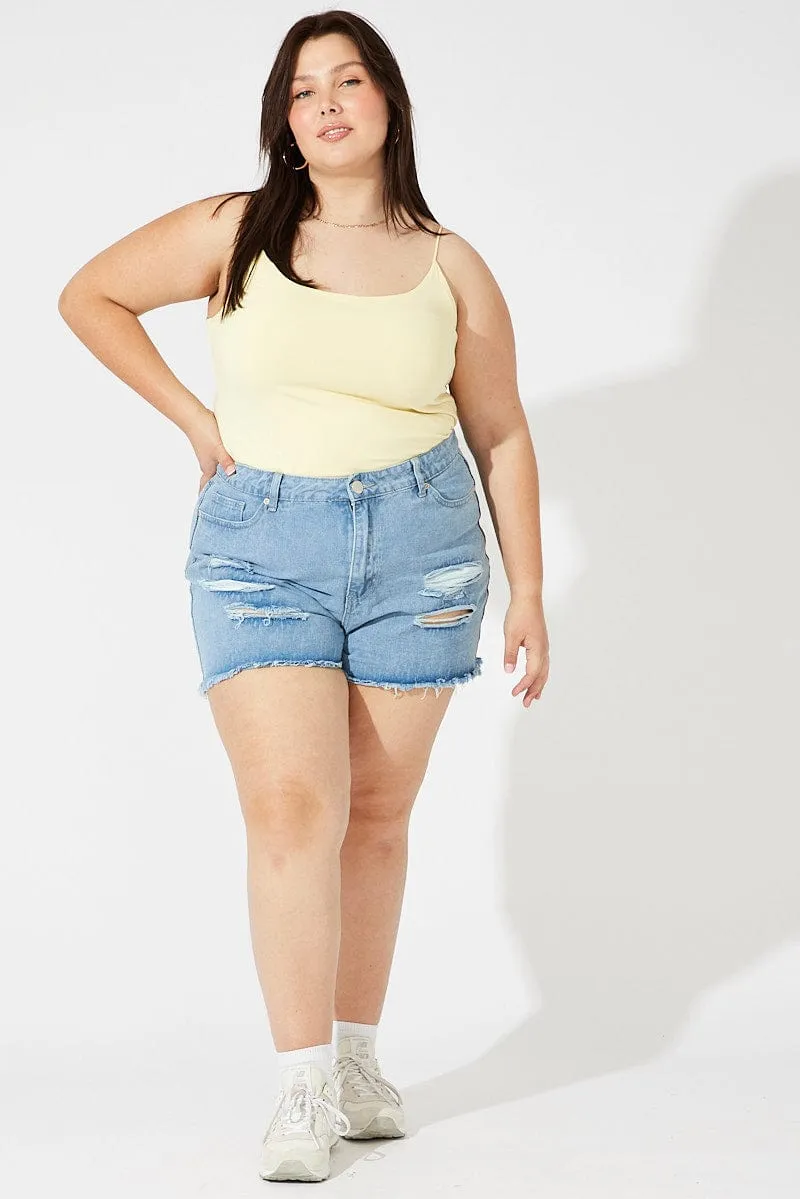 Nordic Light Translucent Soul Yellow Singlet Top Scoop Neck Supersoft