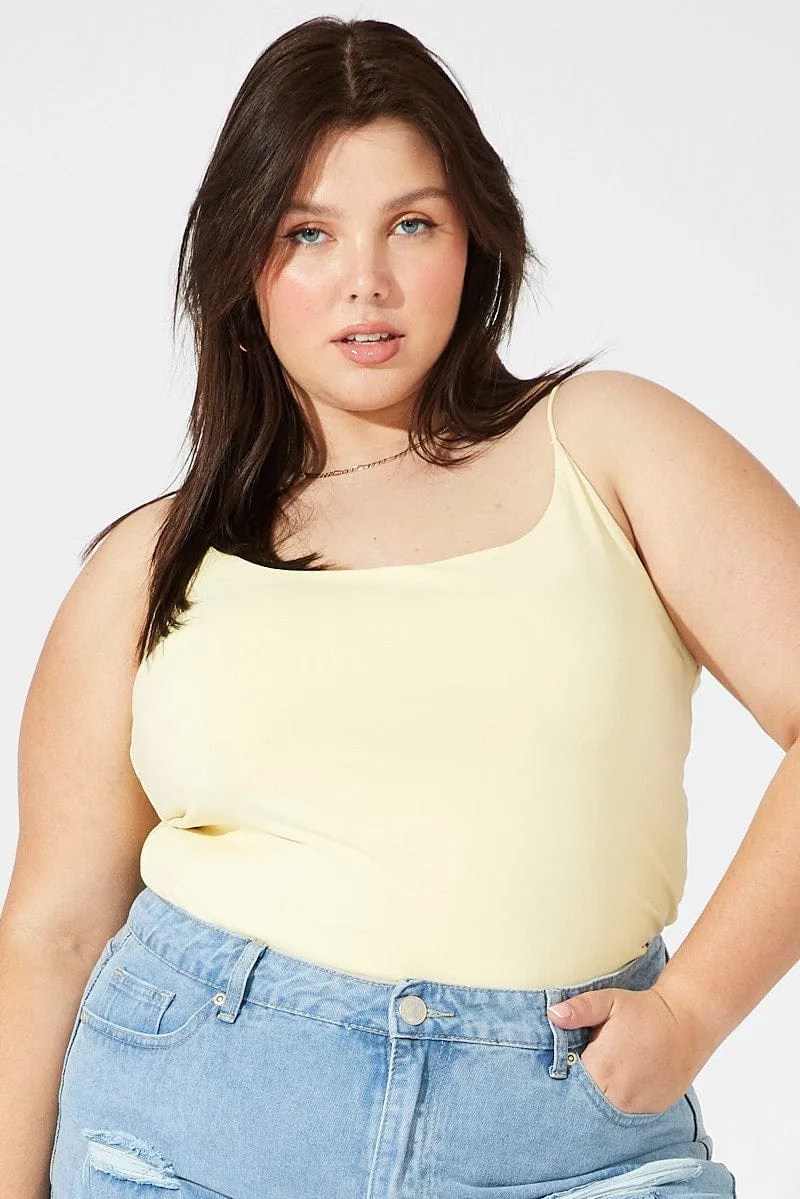Yellow Singlet Top Scoop Neck Supersoft Conscious Fit