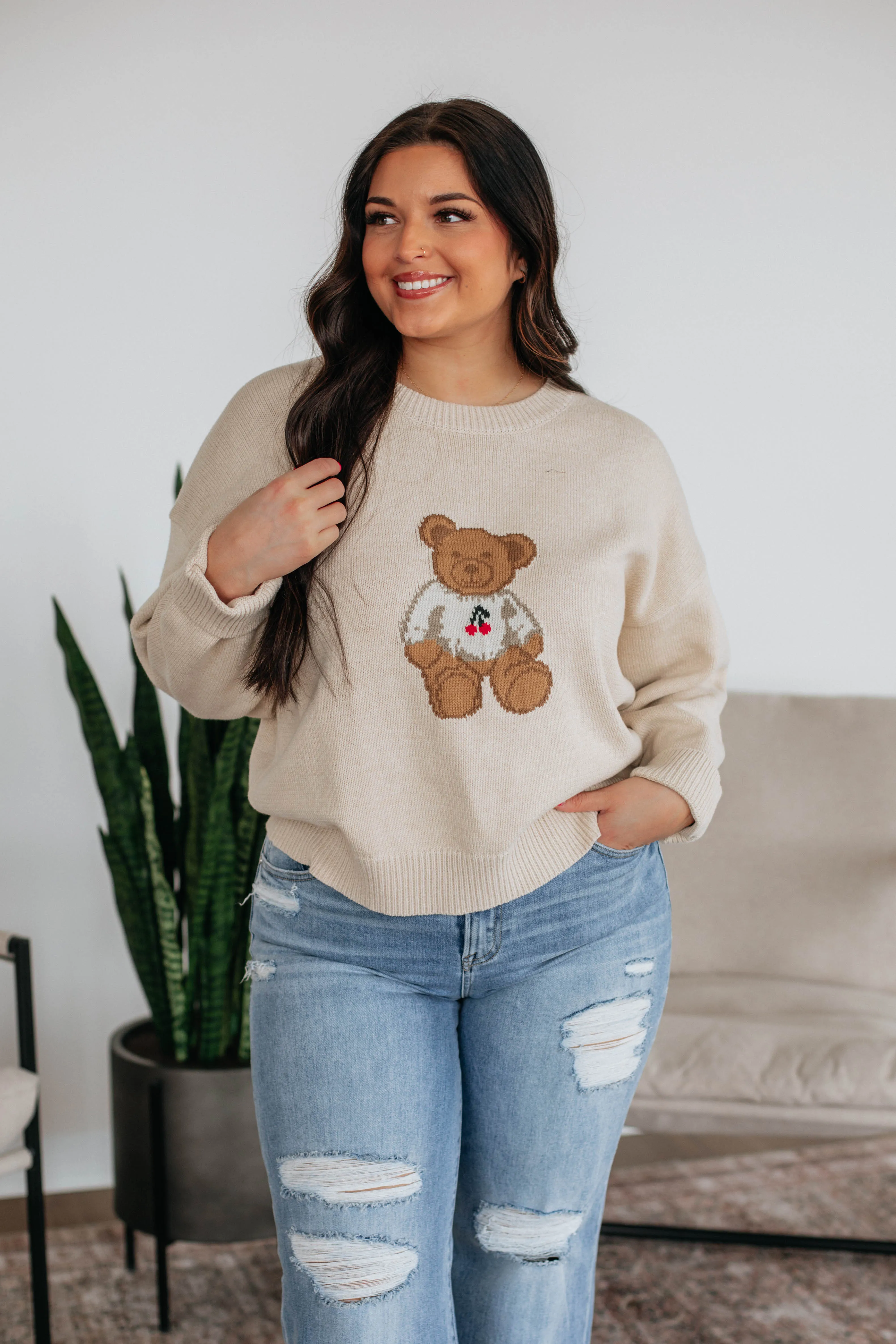 Unbearably Cute Sweater - Cream Soft Touch Texture