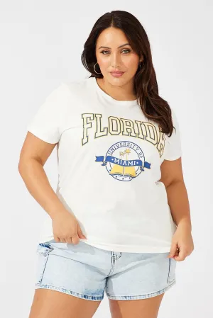 White Graphic T-shirt Short Sleeve Crew Neck Machine washable