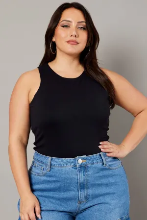 Black Tank Top Sleeveless Crew Neck Supersoft MoistureWicking Boss Vibe