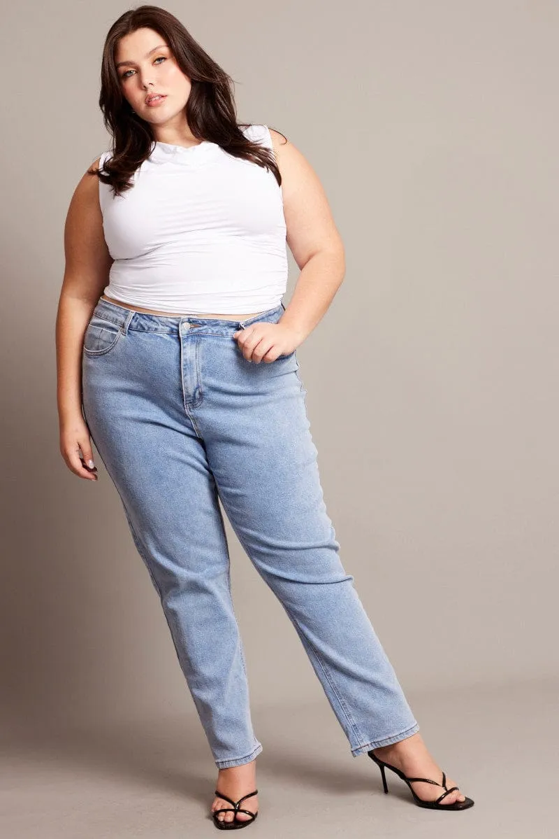 White Tank Top Cowl Neck Airtight Zipper