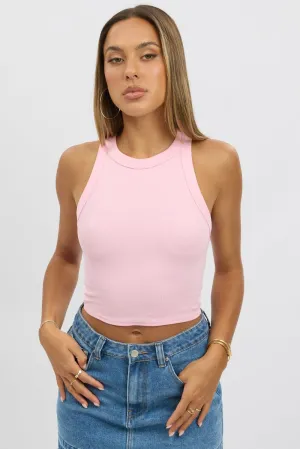 Frost Glow Event Vibe Pink Tank Top Rib