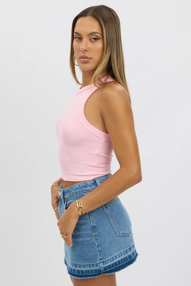 Pink Tank Top Rib Outdoor Jacket