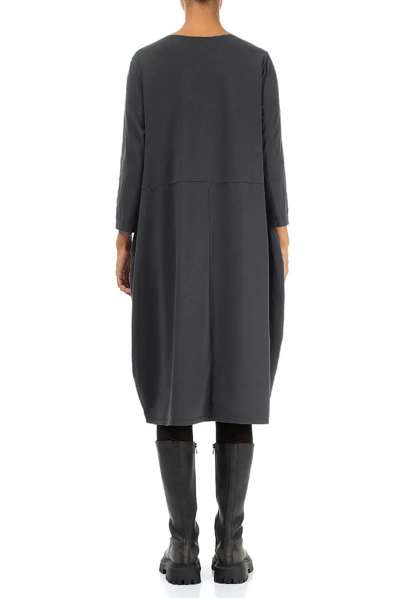 Balloon Graphite Cotton Dress Formal Attire Vision Fit