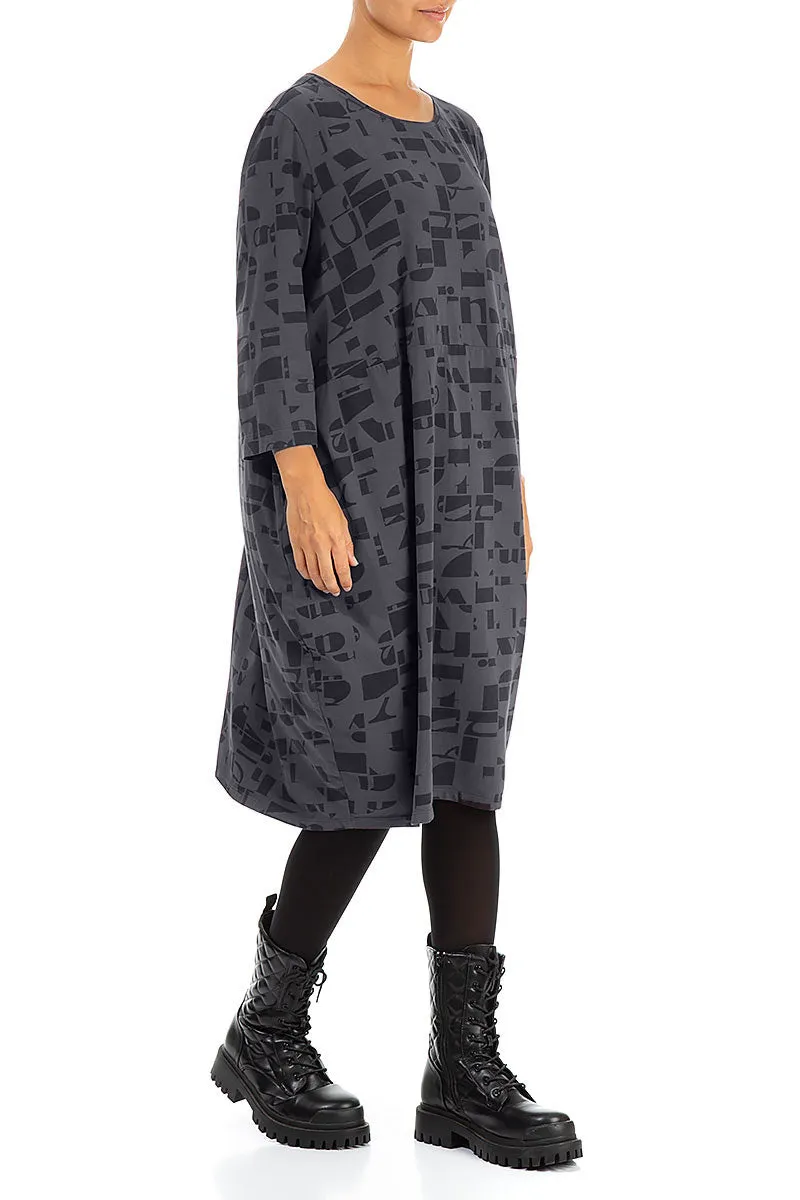 Balloon Graphite Letters Cotton Dress Smooth Edge Binding NoSlipGrip