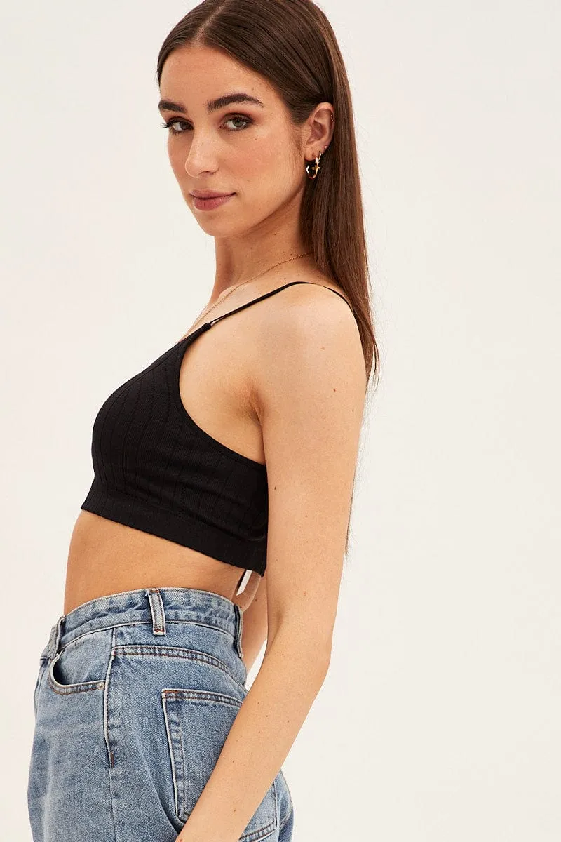 Black Top Sleeveless Seamless Street Edge Sea Fit