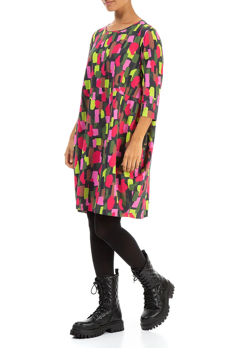 Balloon Paint Mosaic Cotton Dress Romance Fit