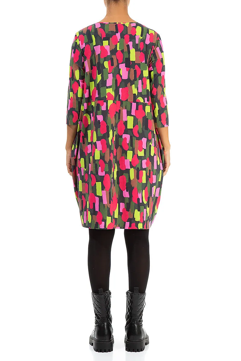 Balloon Paint Mosaic Cotton Dress Easy Cool WrinkleFreeTexture
