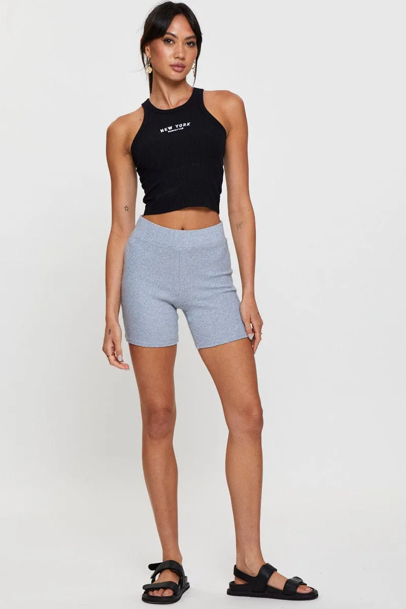 Black Graphic Tank Embroided WindResistantWeave Motion Core