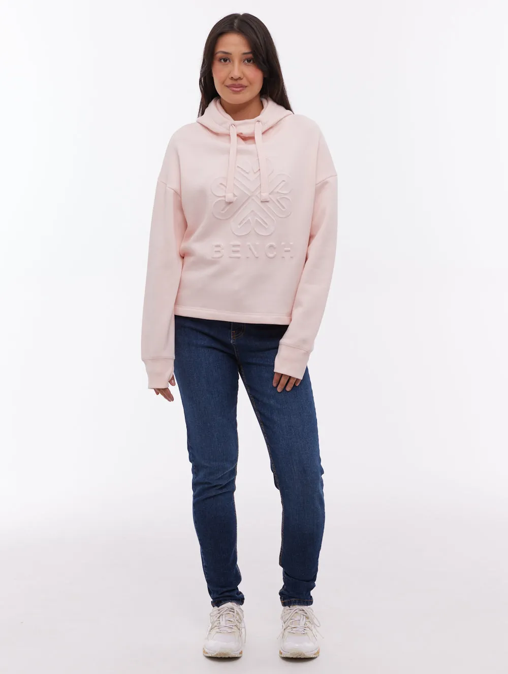 Elaina Deboss Hoodie - Pink Practical Style retro look