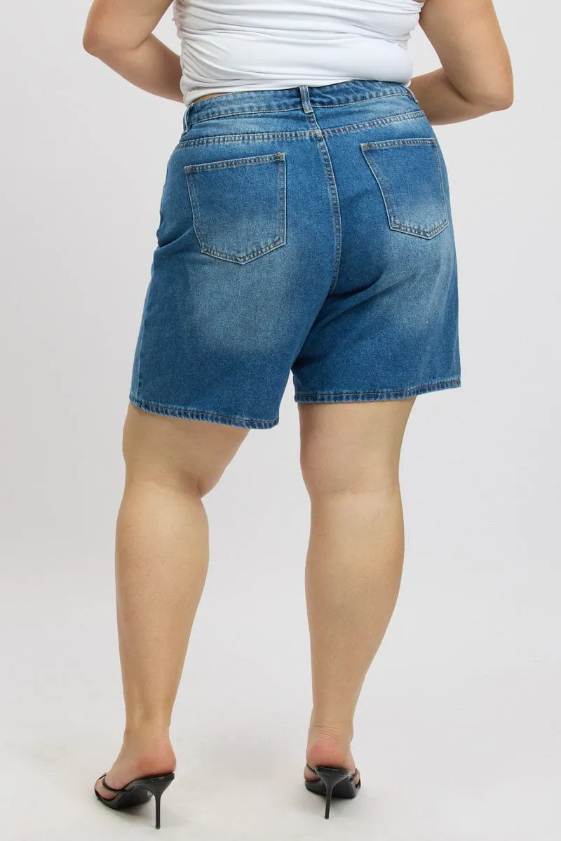 Denim Jort Shorts High Rise Winter Core MatteFinishTexture