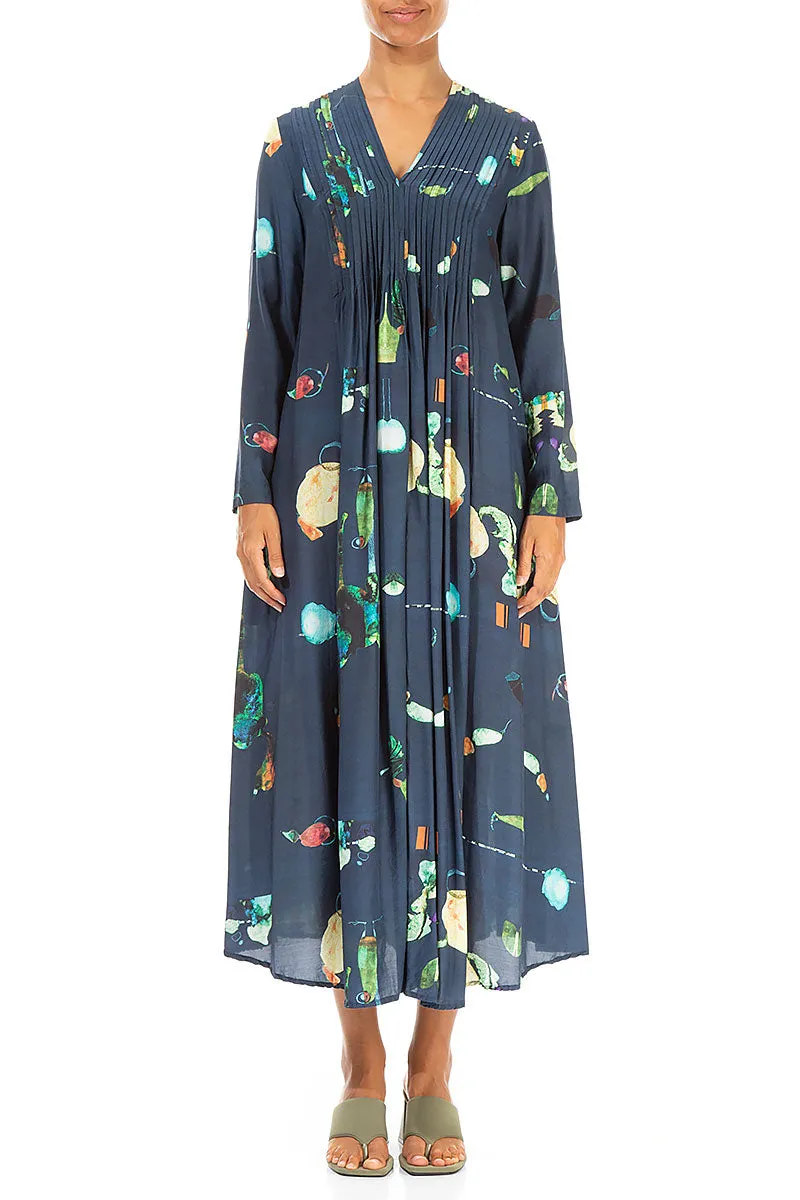 Road Look Travel Light Front Tucks FairyTale Print Silk Bamboo Dress